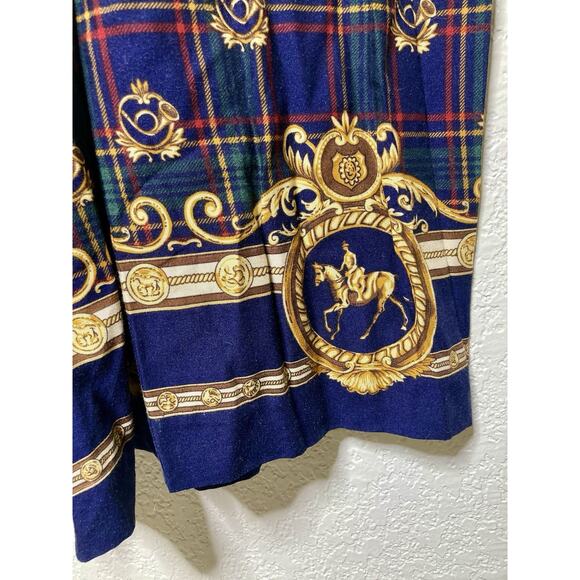 VTG 90s Gaucho Pants Womens Size 10 Plaid Wide Leg Elastic Waist USA Preppy - Picture 5 of 13